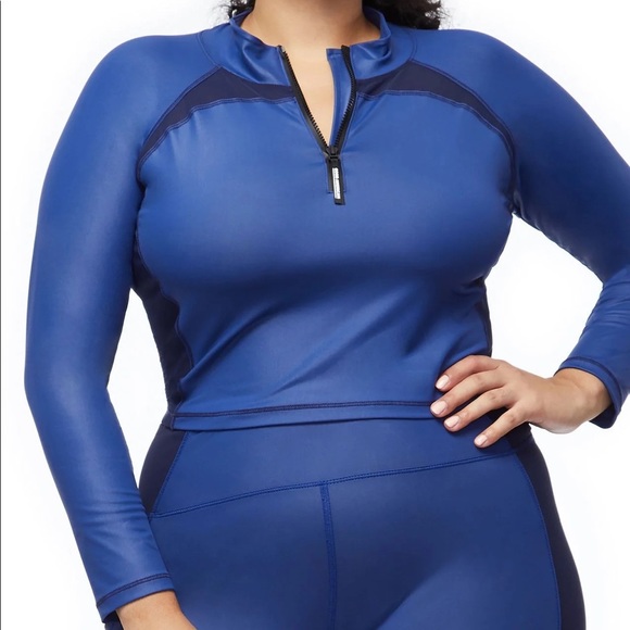 NWT Good American The Power Crop Top 1/4 Zip - Picture 4 of 6